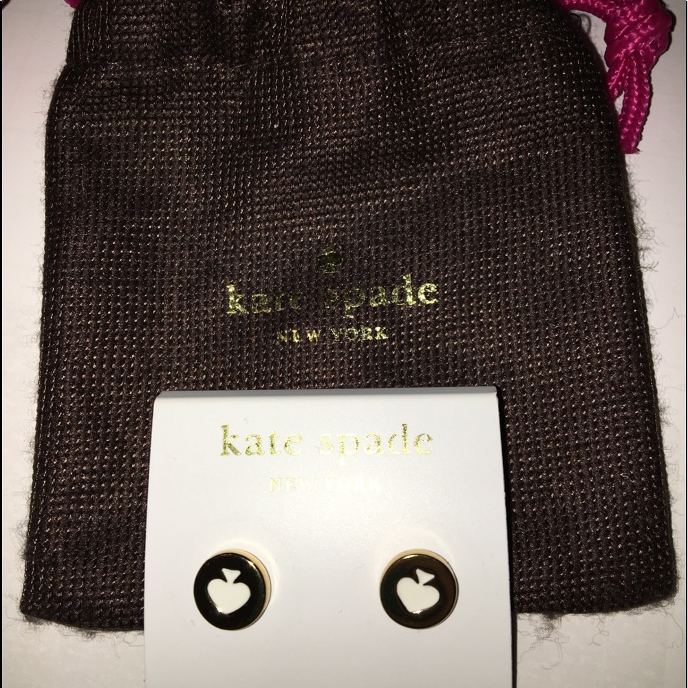 Authentic Kate Spade ♠️ Ace Earrings Gold/White